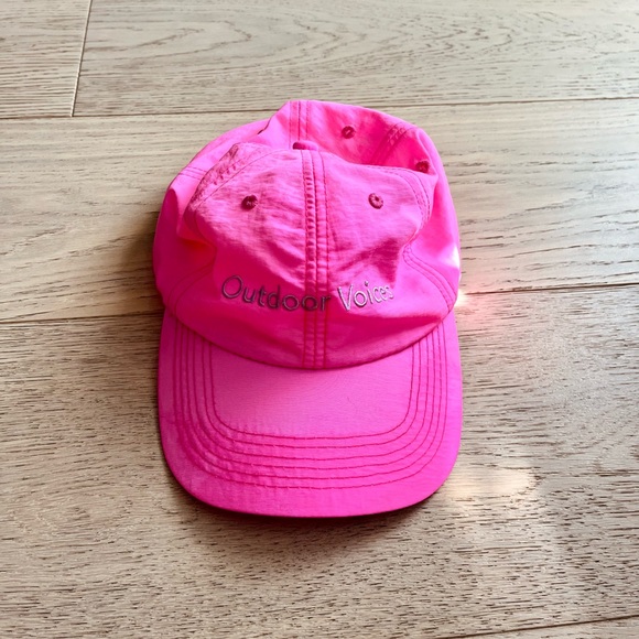 Outdoor Voices Los Angeles Hat (Bright Pink Hat with white Embroidery) - Picture 4 of 4